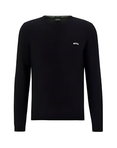 Свитшот с принтом логотипа, черный Hugo boss