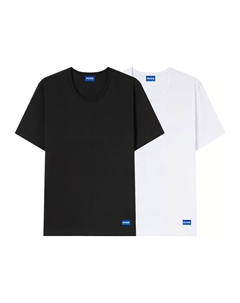 Футболки мужские 2 шт черный+белый Hugo boss