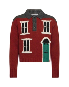 Поло свитер с интарсией, красный Jw anderson