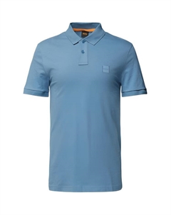 Хлопковая поло Boss, светло-голубой Hugo boss