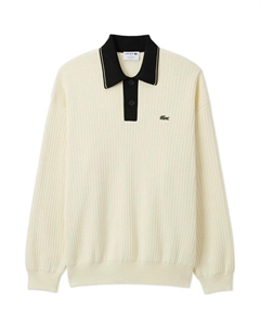 Джемпер Ribbed-knit Polo Shirt, черный Lacoste