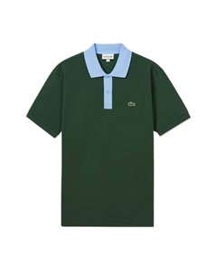 Поло с контрастным воротником, зеленый Lacoste