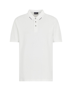 Поло с лого на воротнике, белый Emporio armani
