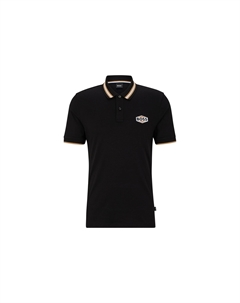 Мужская черная поло Hugo boss