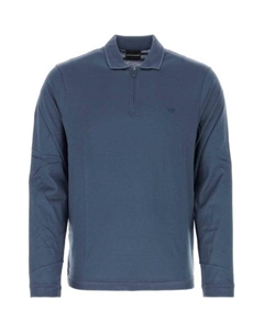 Поло с вышитым логотипом, синий Emporio armani