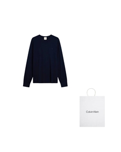 Джемпер с вышитым логотипом, синий Calvin klein