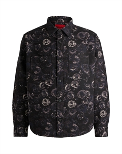 Рубашка с графическим принтом, черный Hugo boss
