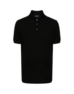 Поло с вышитым логотипом, черный Emporio armani