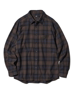 Рубашка мужская темный кофе, Dark Coffee Uniqlo