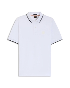 Поло с вышитым логотипом босса, белый Hugo boss