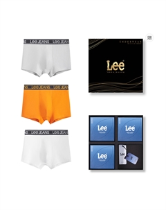 Мужские трусы 3 штуки, подарочный набор, белый Lee