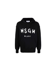 Худи с принтом логотипа на шнурке, черный Msgm