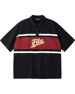 Поло мужское угольно-черное Jet Black Fila fusion