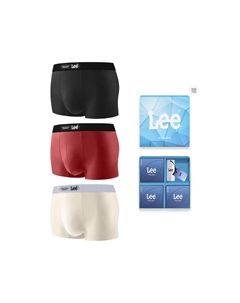 Мужские трусы боксеры упаковка 3 штуки, белый Lee
