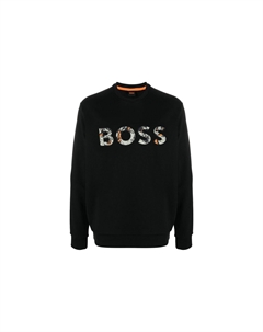 Boss Logo print Cotton T shirt, черный Hugo boss