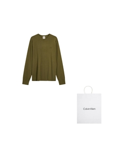 Джемпер с вышитым логотипом, оливковый Calvin klein