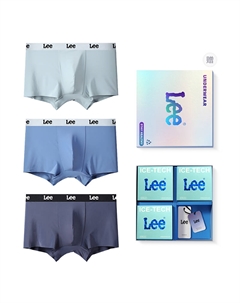 Мужские трусы боксеры упаковка 3 штуки, синий Lee