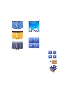 Мужские трусы боксеры упаковка 3 штуки, желтый Lee