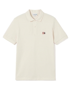 Поло мужское кремово-белое Lacoste