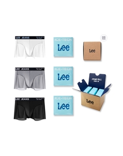 Мужские трусы боксеры упаковка 3 штуки, белый Lee