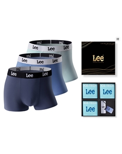 Мужские трусы боксеры упаковка 3 штуки, синий Lee