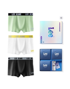Мужские трусы боксеры упаковка 3 штуки, белый Lee