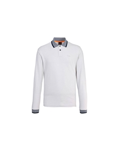 Хлопковая поло с длинным рукавом, серый Hugo boss