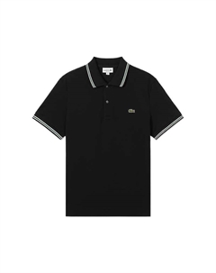 Поло с отделкой, черный Lacoste