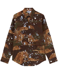 Детская рубашка с камуфляжным принтом, зеленый Msgm