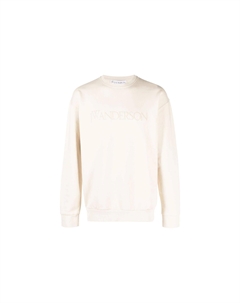 Хлопковый свитшот с вышитым логотипом, бежевый Jw anderson