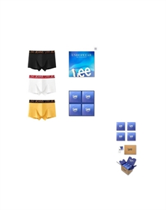 Мужские трусы боксеры упаковка 3 штуки, желтый Lee