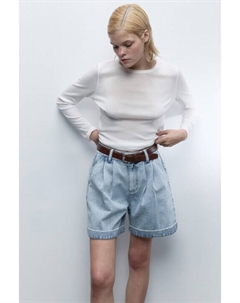 Шорты джинсовые с высокой посадкой и ремнем Befree