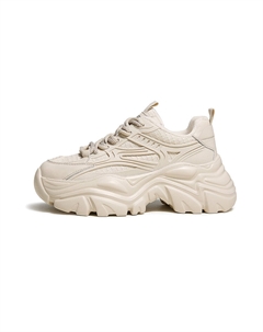 Износостойкие низкие массивные кроссовки для женщин с эффектом увеличения роста, априкот Camel