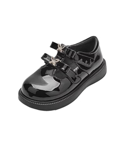 Дышащие низкие кожаные туфли детские, черный Balabala