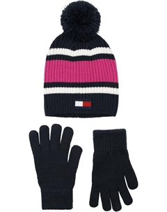 Комплект шапки и перчаток для девочек, Navy Tommy hilfiger