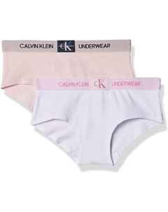 Комплект из 2 пар нижнего белья Girls Modern Cotton Hipster, Crystal Pink, Classic White - 2 Pack Calvin klein
