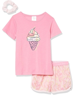 Детская пижама для девочек, верхняя и нижняя часть, одежда для сна, Ck Swirl (700) Calvin klein