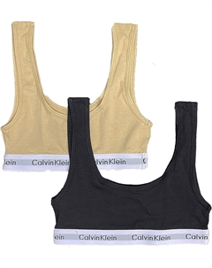 Комплект из 2 бюстгальтеров-бралеттов Girl's Modern Cotton Bralette, Black (37B37069-99) / Beige Calvin klein