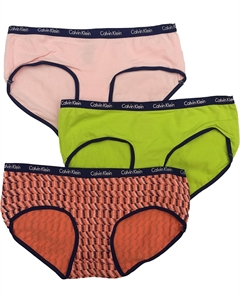 Хлопковое нижнее белье для девочек, 3 пары, Max Orange(37C37003-99)/Pink/Volt Calvin klein