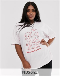 Oversize футболка с принтом в виде барашка New girl order curve