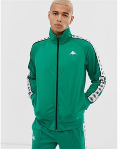 Зеленая спортивная куртка с лентой на рукавах Banda Anniston Kappa
