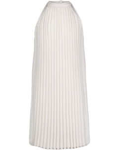 Платье для вечеринки без рукавов для девочек, облегающий силуэт, круглый вырез и застежка-молния сзади, Silver Pleated Calvin klein