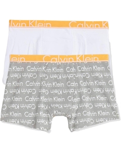 Комплект из двух хлопковых трусов-боксеров для мальчиков, White(1170-031)/Yellow/Grey Calvin klein