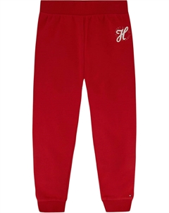 Флисовые спортивные брюки для девочек с ребристыми манжетами и функциональными боковыми карманами, Chili Pepper Tommy hilfiger