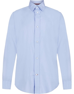 Рубашка для мальчиков с длинными рукавами, однотонным твилом, воротником, застежкой на пуговицы, нагрудным карманом, классический крой, Windsurfer Tommy hilfiger