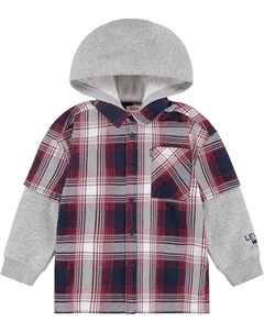 Толстовка с длинным рукавом для мальчиков и фланелевая рубашка Twofer (для малышей), Rhythmic Red Levi's®