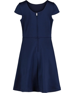 Платье для вечеринки без рукавов для девочек, облегающий силуэт, круглый вырез и застежка-молния сзади, Navy Scuba Calvin klein