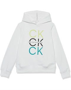 Спортивная толстовка с капюшоном для девочек, White Tricolor Calvin klein