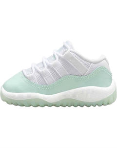 Air 11 Retro нескользящие износостойкие низкие детские ботинки white green для малышей, белый зеленый Jordan