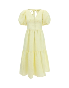 Жаккардовое платье миди, желтый Self-portrait